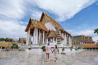 曼谷泰国什么suthat提普拉拉姆拉查沃拉哈维汉寺庙城市曼谷