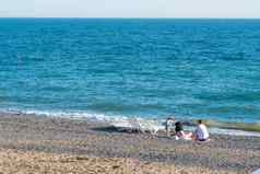 海滩水美丽的视图海白色沙子海岸线纹理空中概念镜头蓝色的美海景阿卡涟漪绿松石度假胜地天空