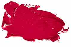 红色的美斯沃琪护肤品化妆化妆品产品样本纹理孤立的白色背景化妆涂抹奶油化妆品涂片油漆刷中风