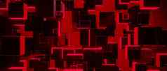 红色的大数据网络可视化概念横幅背景壁纸插图