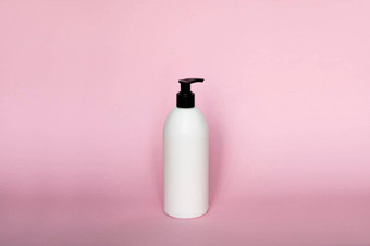 白色塑料肥皂自动售货机泵瓶孤立的粉红色的背景皮肤护理<strong>乳液</strong>洗澡至关重要的产品洗发水瓶浴身体<strong>乳液</strong>细<strong>液</strong>体手洗浴室配件