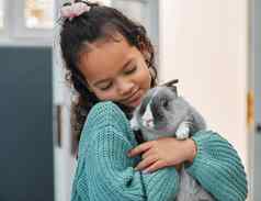 兔子可爱的女孩成键宠物兔子首页