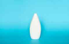白色塑料肥皂洗发水瓶孤立的蓝色的背景皮肤护理乳液洗澡至关重要的产品洗发水瓶浴身体乳液细液体手洗浴室配件