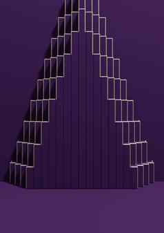 黑暗紫色的紫罗兰色的插图简单的最小的产品显示背景一边视图金字塔摘要模式背景金行奢侈品产品