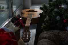 平躺作文吉他圣诞老人他空间文本圣诞节音乐