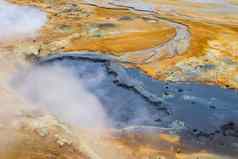 视图熔岩字段过去的火山火山喷发冰岛