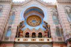 细节美丽的耶路撒冷禧年会堂布拉格捷克共和国艺术新的装饰重建过程
