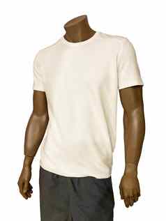 男人的白色空白t恤模板自然形状人体模型设计模型打印