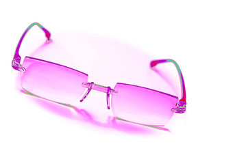 霓虹灯粉红色的紫色的眼镜改善愿景<strong>恍惚</strong>孤立的