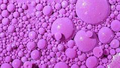 前视图摘要粉红色的泡沫油漆油墨球体石油色彩斑斓的形状详细的背景美丽的设计气球纹理
