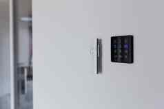控制面板空气调节加热系统房子白色墙聪明的首页