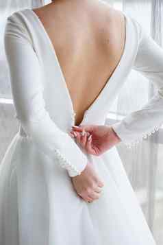 新娘拉链拉链婚礼白色衣服