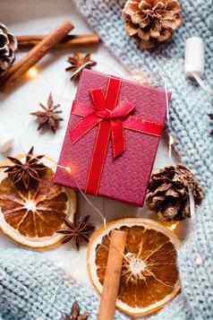 一年的礼物加兰橙子圣诞节一年礼物假期假期装饰