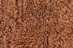棕色（的）皮毛纹理自然动物羊毛背景