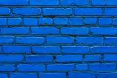 蓝色的油漆砖粗糙的墙纹理难看的东西背景