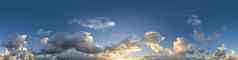 黑暗蓝色的晚上天空全景积云云无缝的Hdr帕诺球形equirectangular格式完整的天顶可视化游戏天空更换空中无人机全景照片