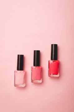 粉红色的指甲波兰的粉红色的复制空间背景文章指甲抛光过来这里波兰的文章化妆品装饰化妆品