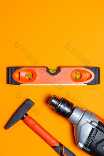 工具修复首页锤指甲水平钻橙色背景工具包向导