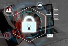 虚拟图标保护锁个人数据保护