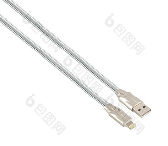 电缆Usb连接器闪电孤立的白色背景
