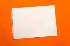 空白表纸空间设计刻字美丽的橙色背景表穿孔纸撕裂记事本休息间接表面广场表纸