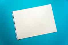 空白表纸空间设计刻字美丽的蓝色的背景表穿孔纸撕裂记事本休息间接表面广场表纸
