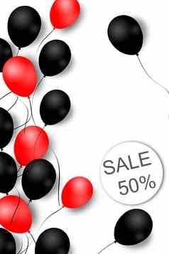 黑色的星期五出售背景气球现代设计通用背景海报横幅传单卡