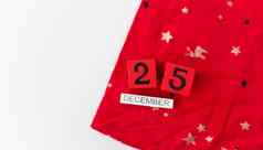 12月排红色的多维数据集12月刻字红色的圣诞节背景圣诞节夏娃