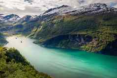 geirangerfjord村壮丽景色挪威北部欧洲