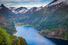 geirangerfjord村壮丽景色挪威北部欧洲