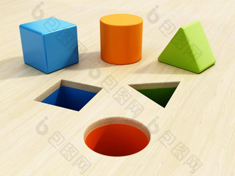 形状sorter谜题玩具广场圆三角形形状插图