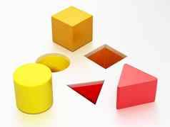 形状sorter谜题玩具广场圆三角形形状插图