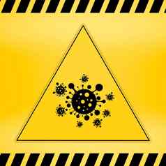谨慎行背景标志图标谨慎冠状病毒停止生物学细菌冠状病毒