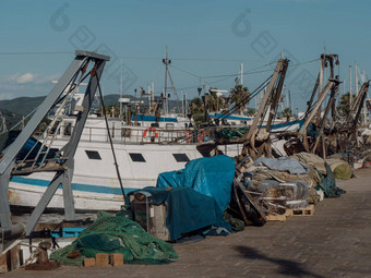 拉斯佩齐亚意大利7月渔民船区域港口