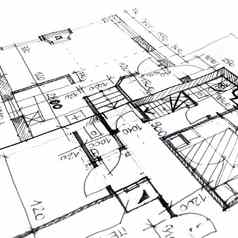 建筑画计划房子项目体系结构工程真正的房地产风格概念