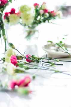 花店花束设计婚礼假期花花园风格概念
