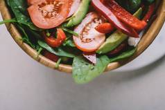 绿色素食者沙拉饮食健康的吃食谱风格概念