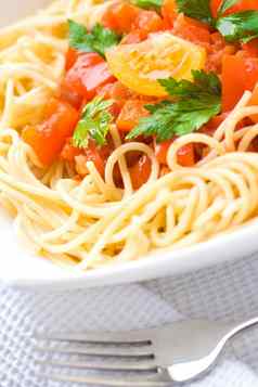 意大利面番茄酱汁意大利面意大利厨房食谱风格概念