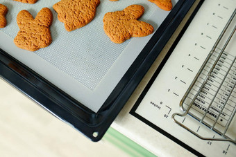 自制的饼干硅胶烘焙席烘焙表前视图复制空间