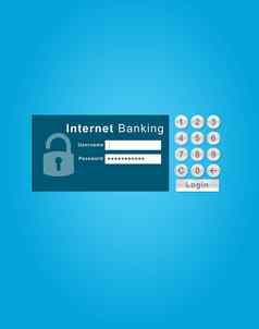 支付账户无线设备日志屏幕互联网银行网页蓝色的背景