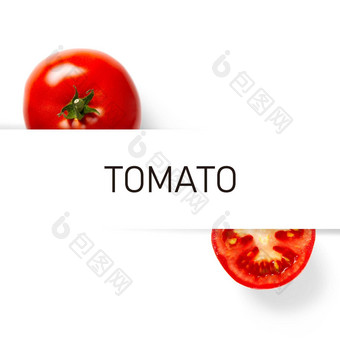 番茄有创意的布局作文孤立的白色背景健康的吃节食概念