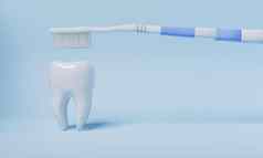 牙刷牙牙刷蓝色的背景健康护理医疗概念插图呈现