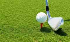 高尔夫球球高尔夫球俱乐部球道绿色背景体育运动运动概念插图呈现