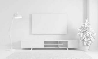 现代生活房间平原单色白色颜色语气风格背景室内体系结构概念插图呈现