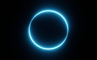 轮圆图片框架蓝色的语气霓虹灯颜色阴影运动图形孤立的黑色的背景蓝色的粉红色的光移动覆盖元素插图呈现空空间中间
