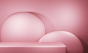 最小的产品讲台上阶段金属柔和的粉红色的颜色几何形状演讲背景摘要背景装饰<strong>场景模板</strong>插图呈现