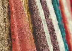 色彩斑斓的花边织物卷incolorful花边布织物卷纺织商店行业纺织商店行业