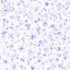 手画雪花圣诞节无缝的模式微妙的飞行雪片粉笔雪花背景诱人的粉笔handdrawn雪覆盖优雅的假期季节装饰