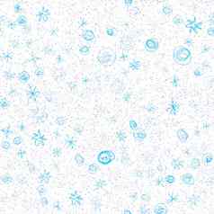 手画雪花圣诞节无缝的模式微妙的飞行雪片粉笔雪花背景诱人的粉笔handdrawn雪覆盖额外的假期季节装饰