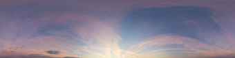 黑暗蓝色的日落天空全景粉红色的卷云云无缝的Hdr全景球形equirectangular格式完整的天顶可视化天空<strong>更换</strong>空中无人机全景照片